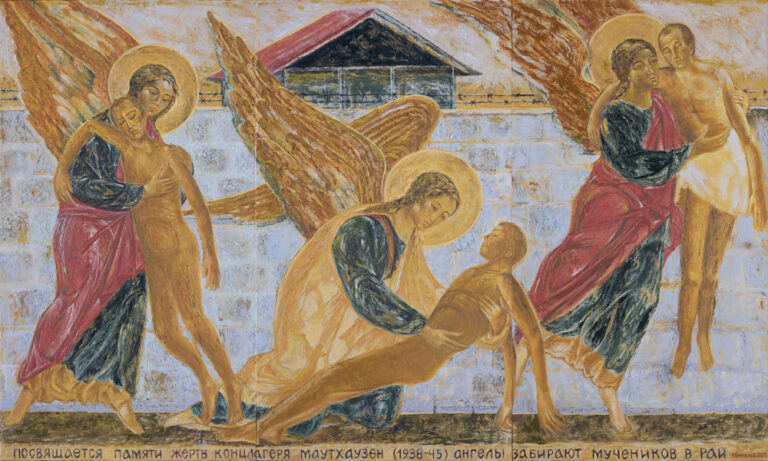 Engel nehmen den Märtyrer in den Himmel